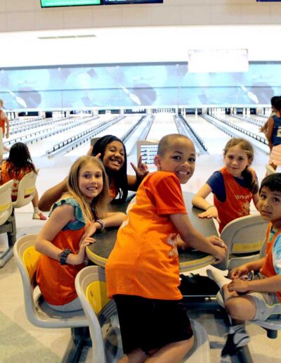 Group of kids bowling