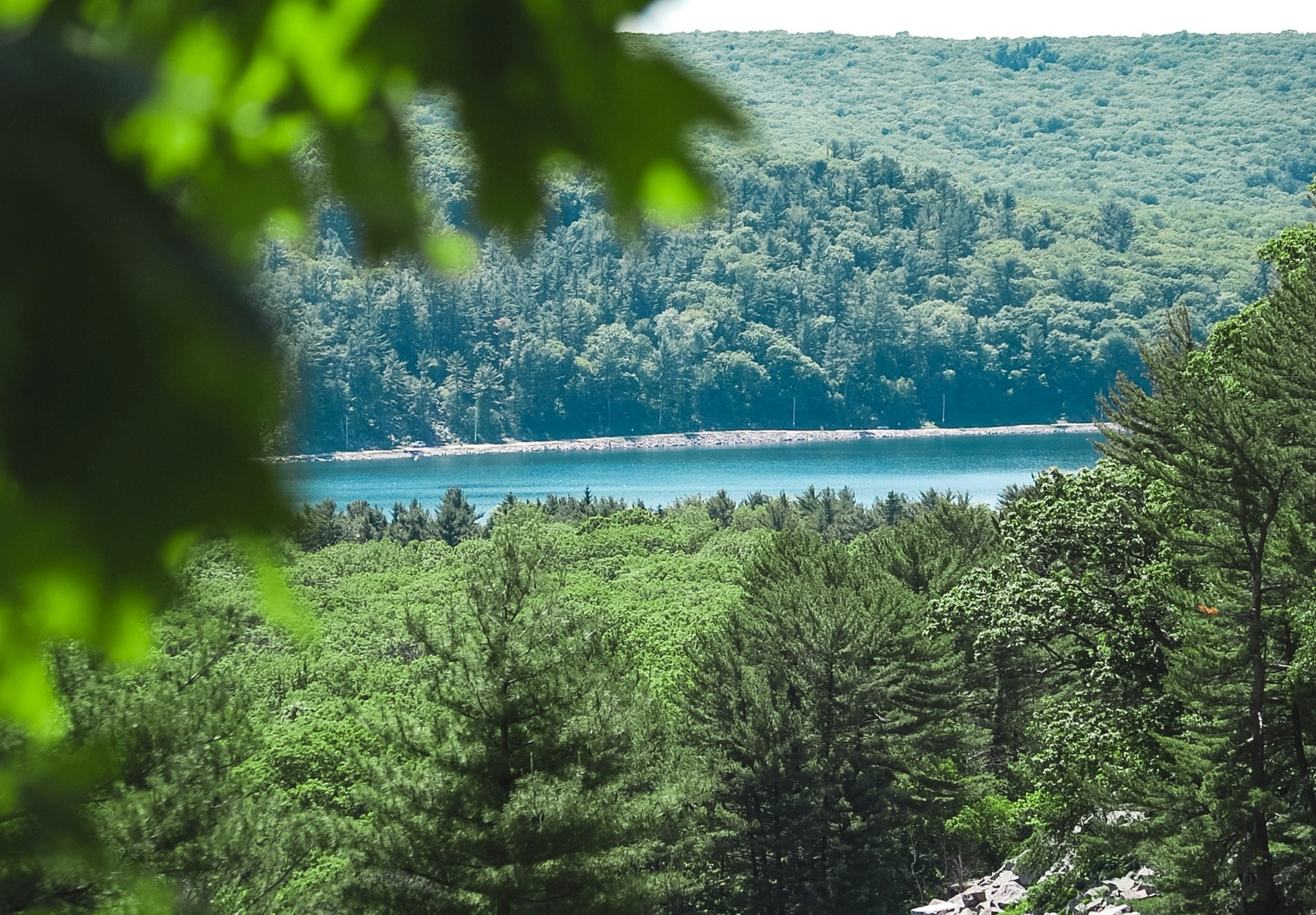 Devils_Lake A view of Devil's Lake from behind some trees.